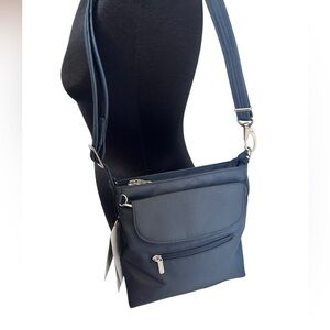 Travelon Anti-Theft Midnight Blue Crossbody Bag RFID Tech New NWT